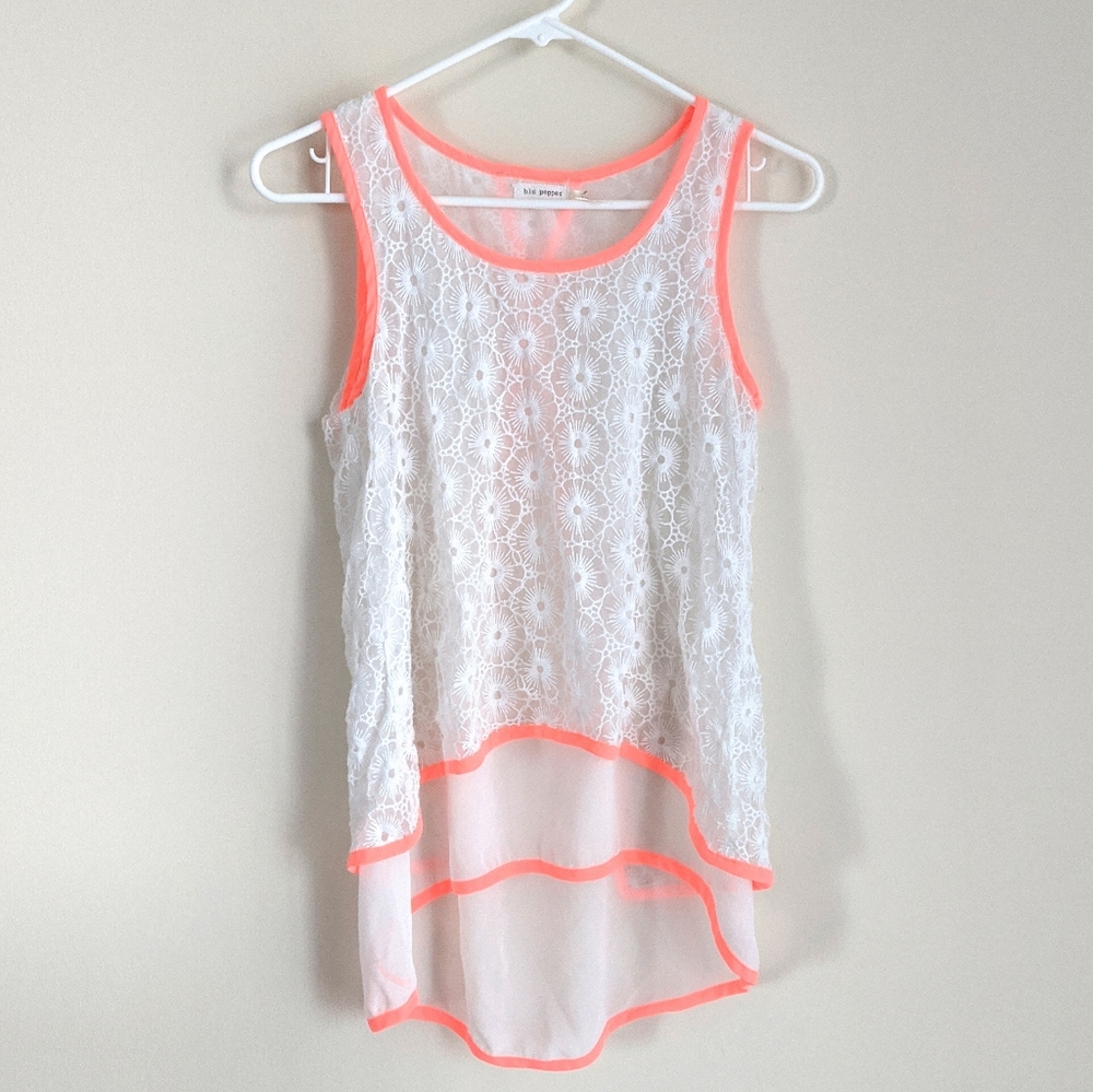 4/$20 layered lace tank size S